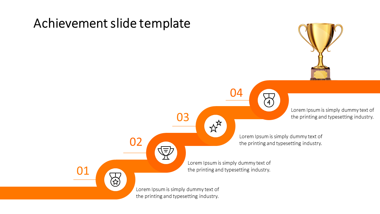 Free - Awesome Achievement Slide Template In Orange Color